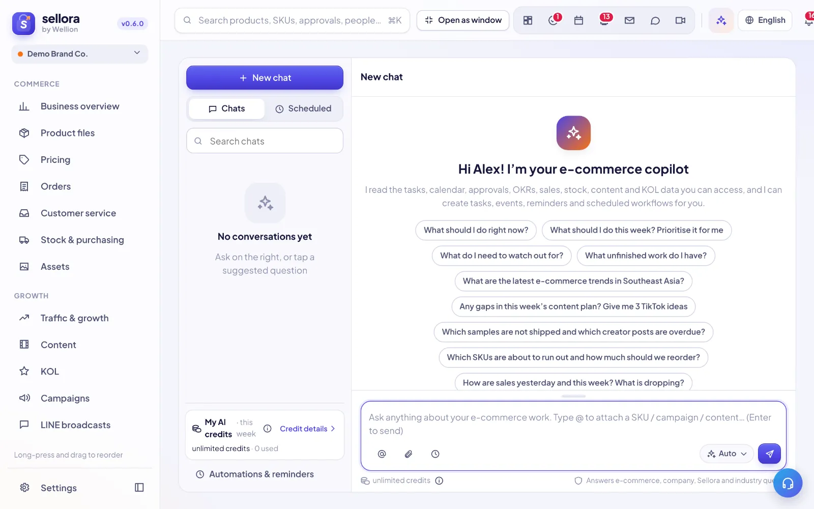 AI assistant and AI credits
